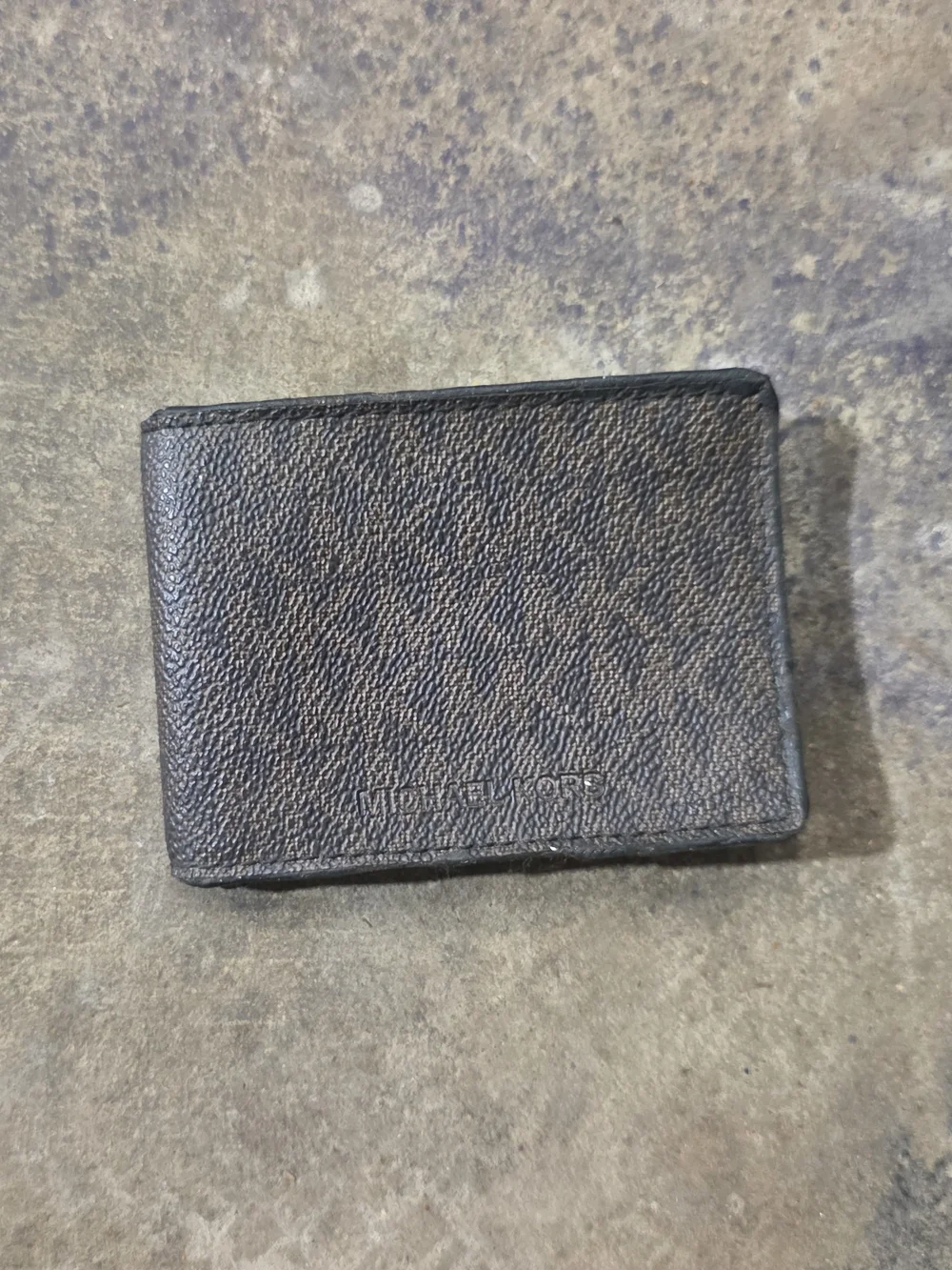 Michael Kors Brown Textured Leather Card Holder